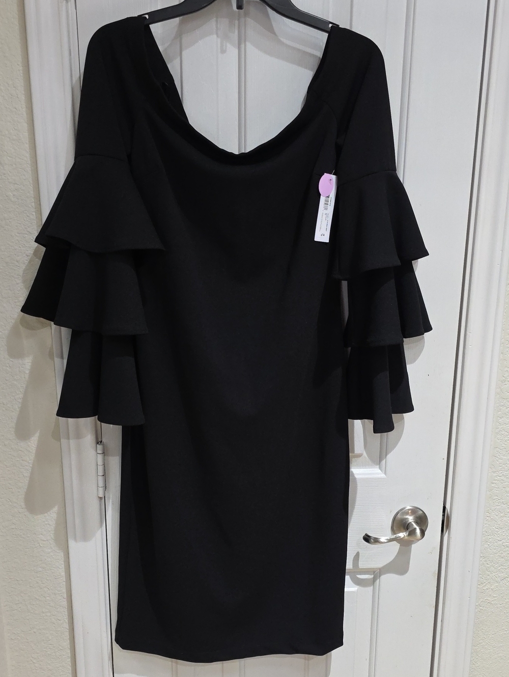 Premier AMOUR Black Ruffle Sleeve Women’s Dress SIZE 10
